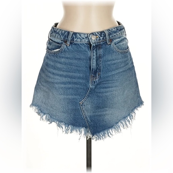 Free People We the Free Bailey Mini Skirt Indigo Blue - Picture 2 of 5
